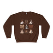 Christmas Cowboy/Cowgirl Sweatshirt — Western Cowhide Trees & Boots Holiday Crewneck