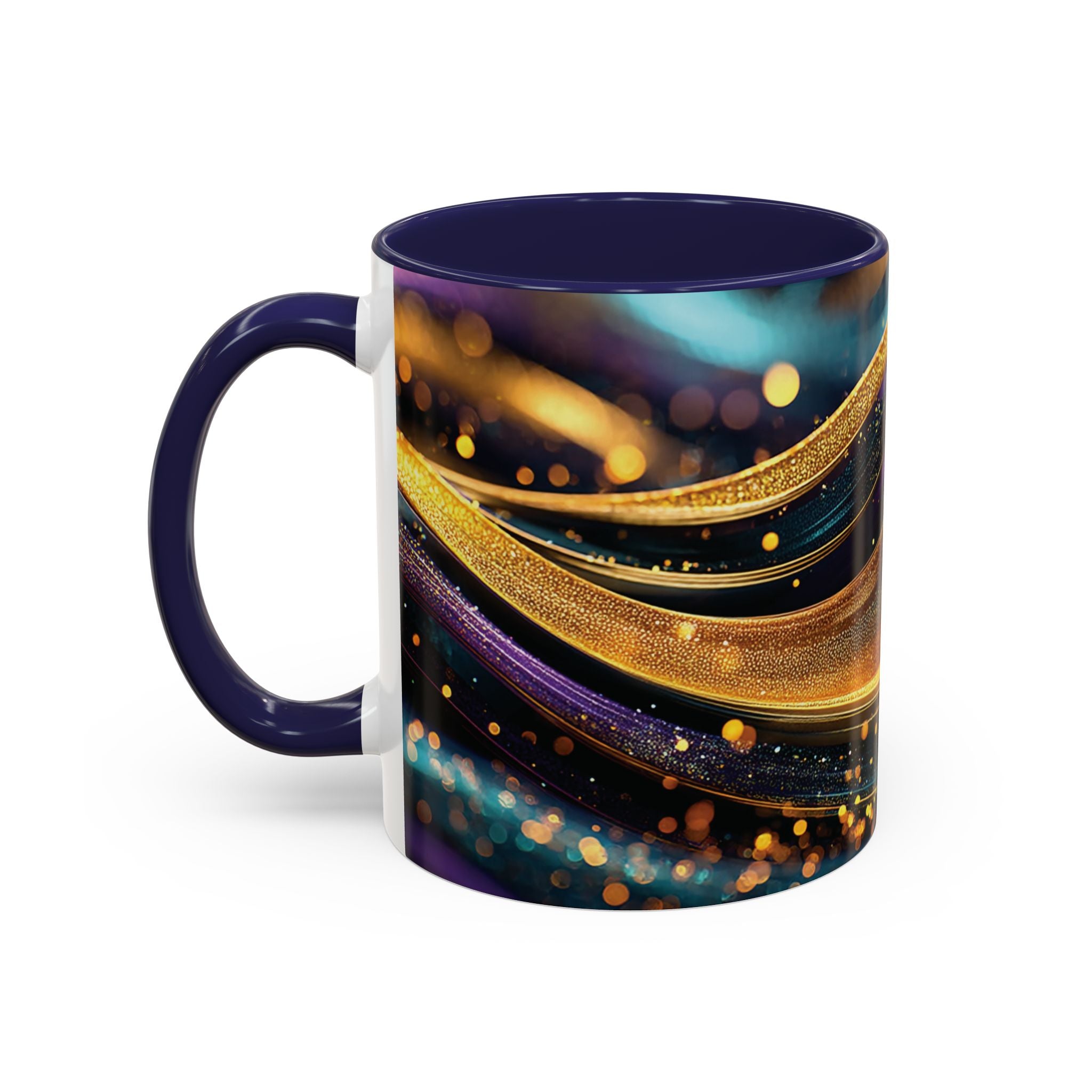 Abstract Gold & Jewel-Tone Accent Coffee Mug (11/15oz)