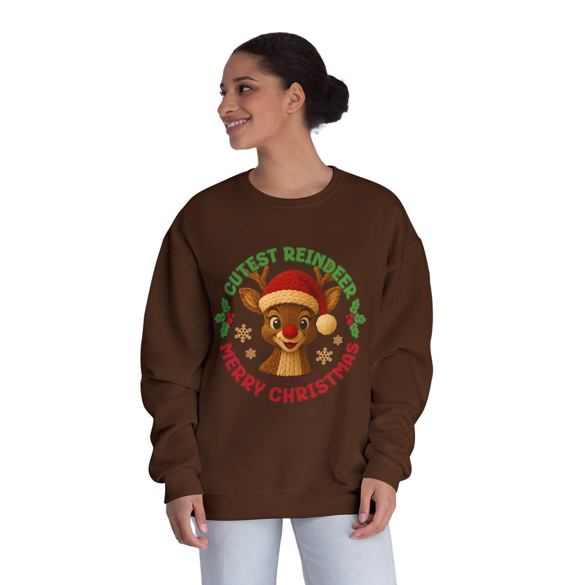 Cute Reindeer Merry Christmas Crewneck Sweatshirt