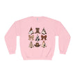 Christmas Cowboy/Cowgirl Sweatshirt — Western Cowhide Trees & Boots Holiday Crewneck