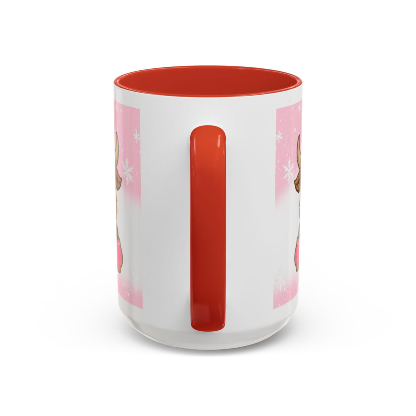 Cute Highland Cow Coffee Mug — Pink Accent Mug with Bow (11/15oz)