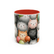 Cute Cat Pattern Accent Coffee Mug — Happy Kittens with Balloons (11/15 oz)