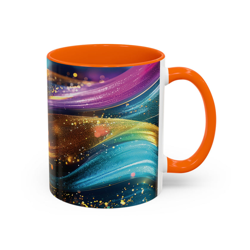 Abstract Gold & Jewel-Tone Accent Coffee Mug (11/15oz)