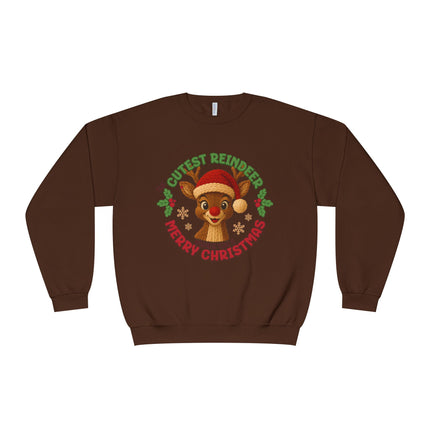 Cute Reindeer Merry Christmas Crewneck Sweatshirt