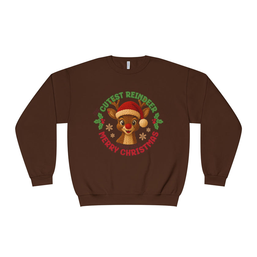 Cute Reindeer Merry Christmas Crewneck Sweatshirt