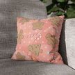 Gingerbread Cookies Pink Holiday Throw Pillow Cover — Faux Suede Square Pillowcase