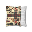 Rustic Holiday Plaid Pillowcase — Winter Woodland Faux Suede Throw Pillow Cover