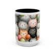 Cute Cat Pattern Accent Coffee Mug — Happy Kittens with Balloons (11/15 oz)