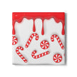 Candy Cane Ceramic Coaster — Holiday Peppermint Drink Coaster