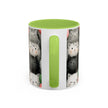 Cute Cat Pattern Accent Coffee Mug — Happy Kittens with Balloons (11/15 oz)