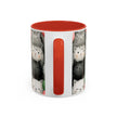 Cute Cat Pattern Accent Coffee Mug — Happy Kittens with Balloons (11/15 oz)