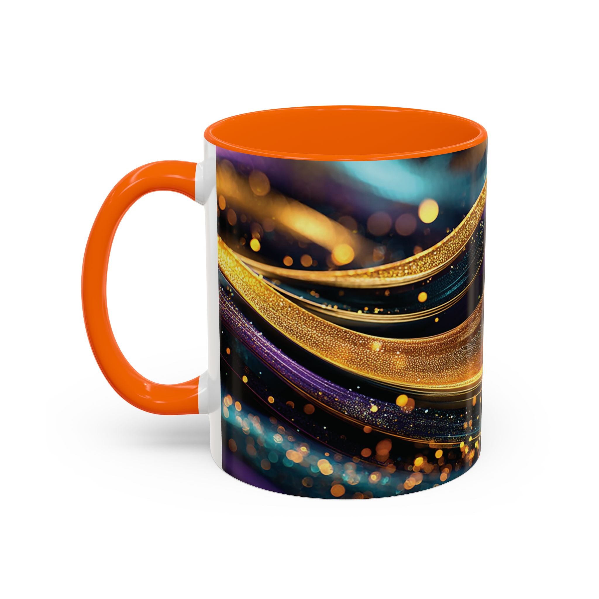 Abstract Gold & Jewel-Tone Accent Coffee Mug (11/15oz)