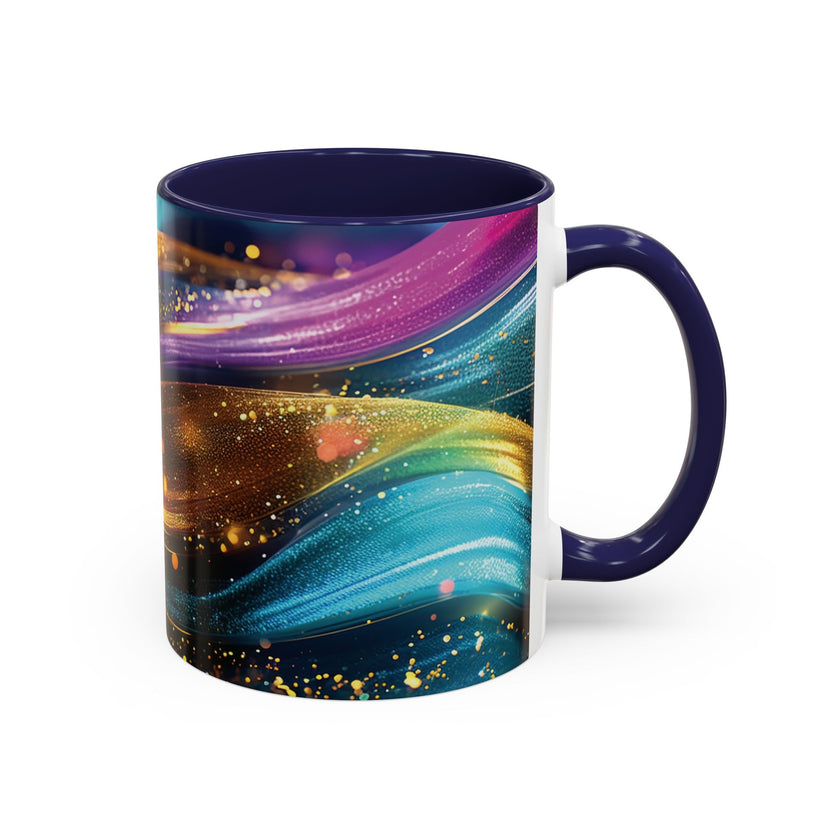Abstract Gold & Jewel-Tone Accent Coffee Mug (11/15oz)