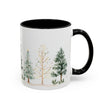 Pine Forest Accent Coffee Mug — Watercolor Christmas Trees (11/15oz)