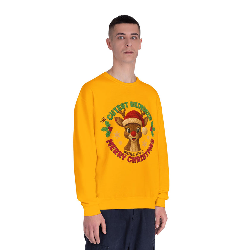 Cute Reindeer Merry Christmas Crewneck Sweatshirt
