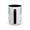 Cute Highland Cow Accent Coffee Mug — Winter Snowflake Design