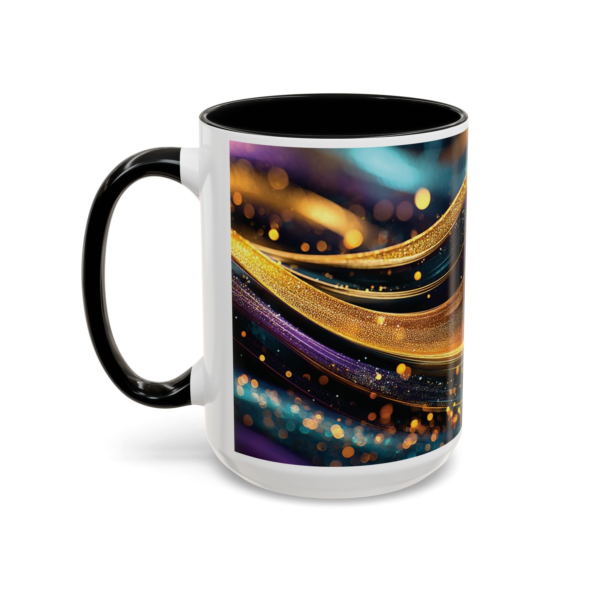 Abstract Gold & Jewel-Tone Accent Coffee Mug (11/15oz)