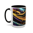 Abstract Gold & Jewel-Tone Accent Coffee Mug (11/15oz)