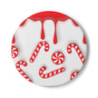 Ceramic Coaster — Red Candy Cane Holiday Drink Coaster