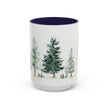 Pine Forest Accent Coffee Mug — Watercolor Christmas Trees (11/15oz)