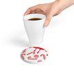 Ceramic Coaster — Red Candy Cane Holiday Drink Coaster
