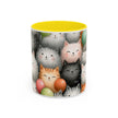 Cute Cat Pattern Accent Coffee Mug — Happy Kittens with Balloons (11/15 oz)