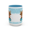 Cute Highland Cow Accent Coffee Mug — Winter Snowflake Design