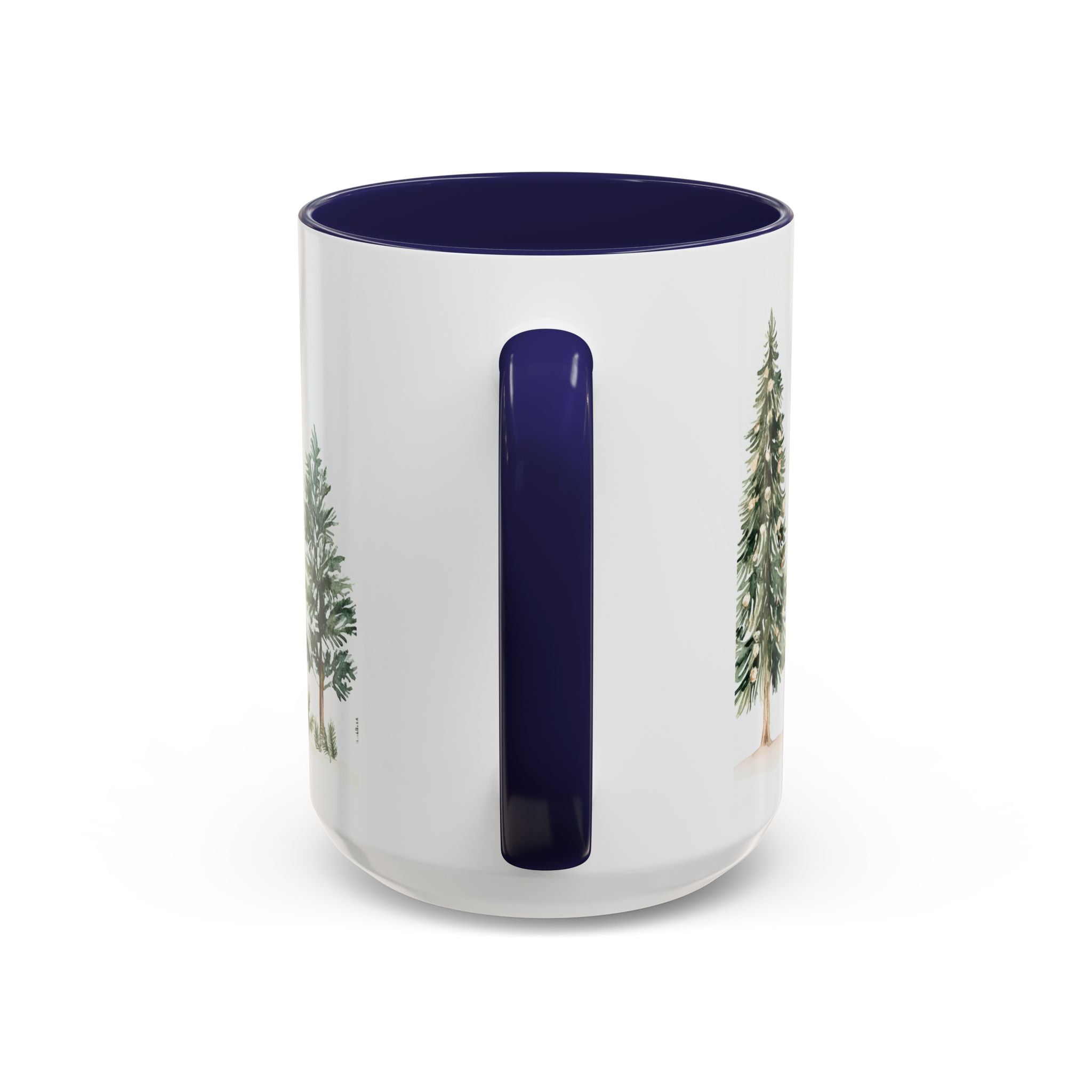 Pine Forest Accent Coffee Mug — Watercolor Christmas Trees (11/15oz)