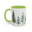 Pine Forest Accent Coffee Mug — Watercolor Christmas Trees (11/15oz)