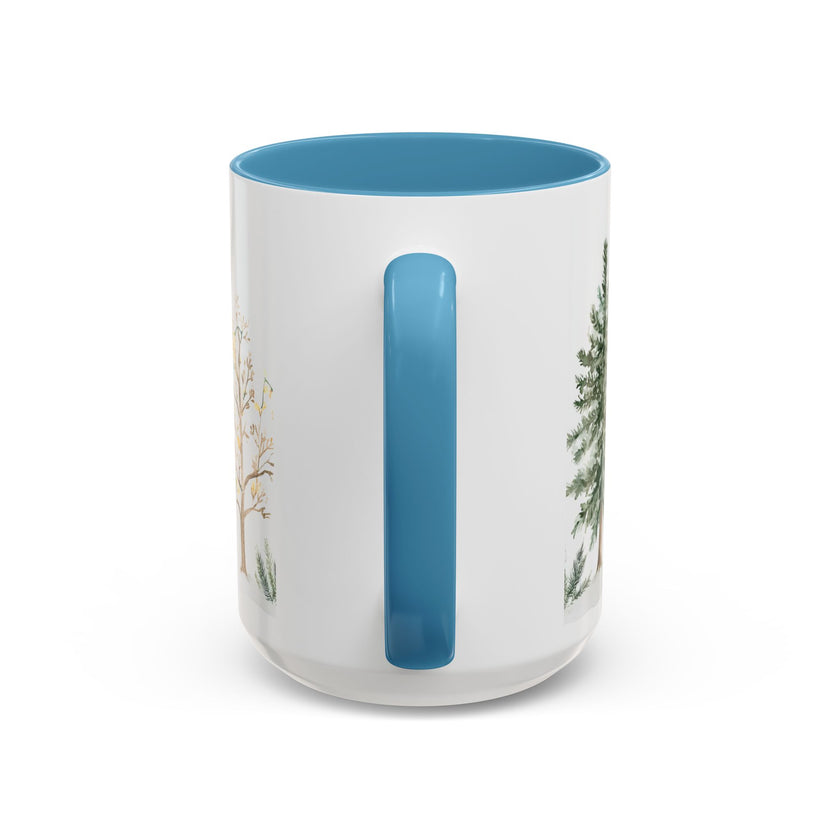 Watercolor Winter Trees Accent Coffee Mug — 11/15oz