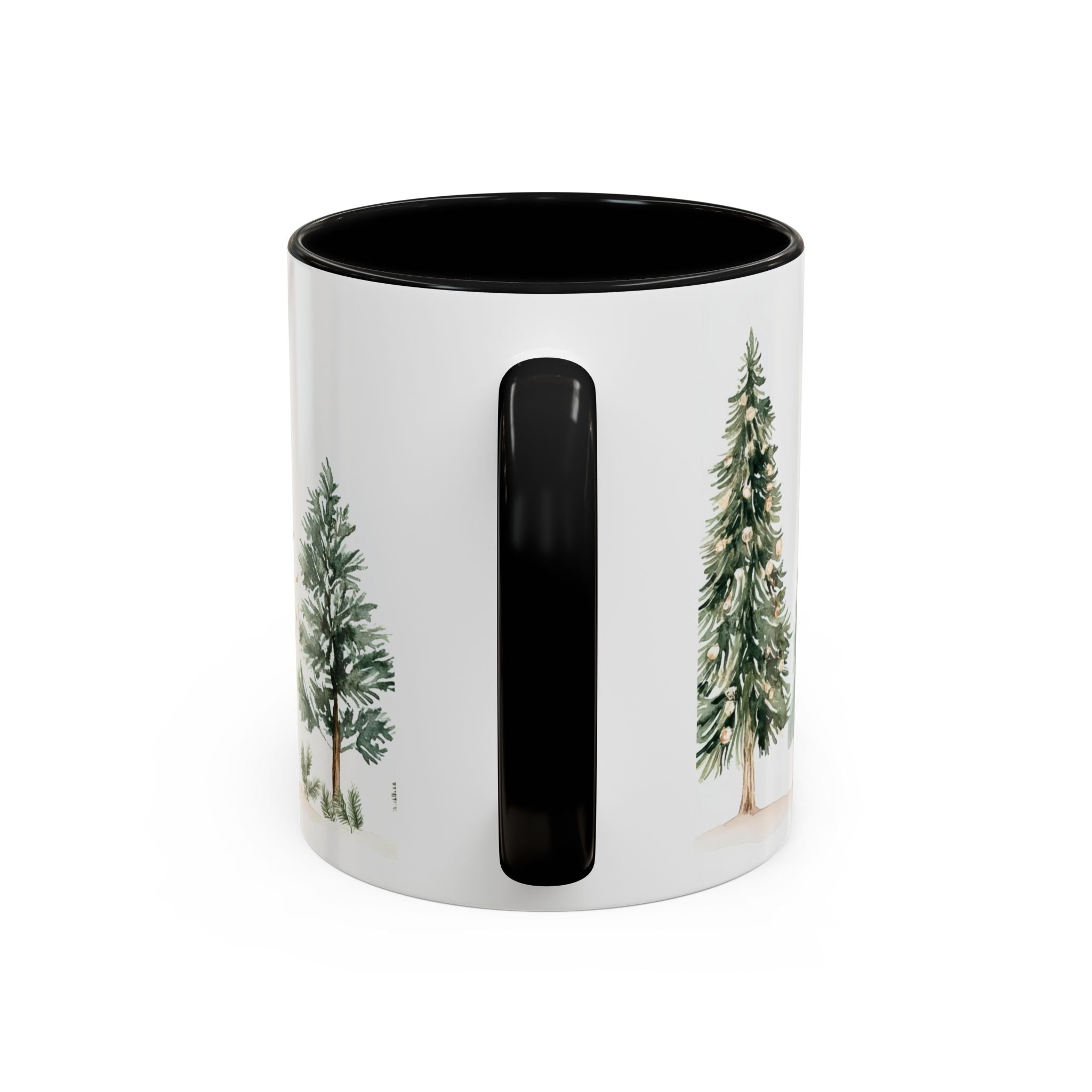 Pine Forest Accent Coffee Mug — Watercolor Christmas Trees (11/15oz)
