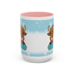 Cute Highland Cow Accent Coffee Mug — Winter Snowflake Design
