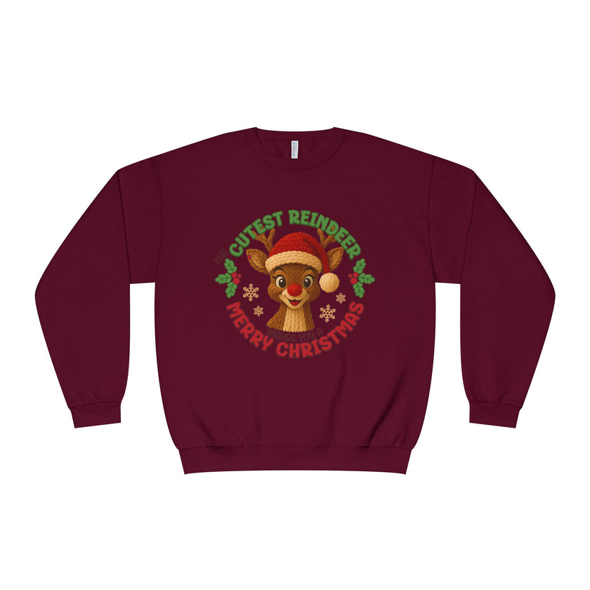Cute Reindeer Merry Christmas Crewneck Sweatshirt