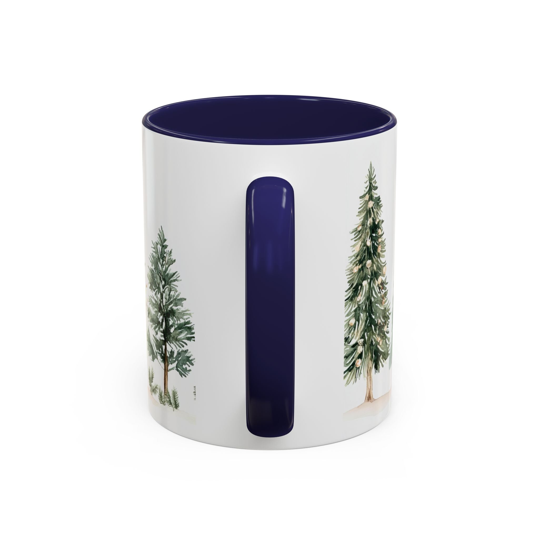 Pine Forest Accent Coffee Mug — Watercolor Christmas Trees (11/15oz)