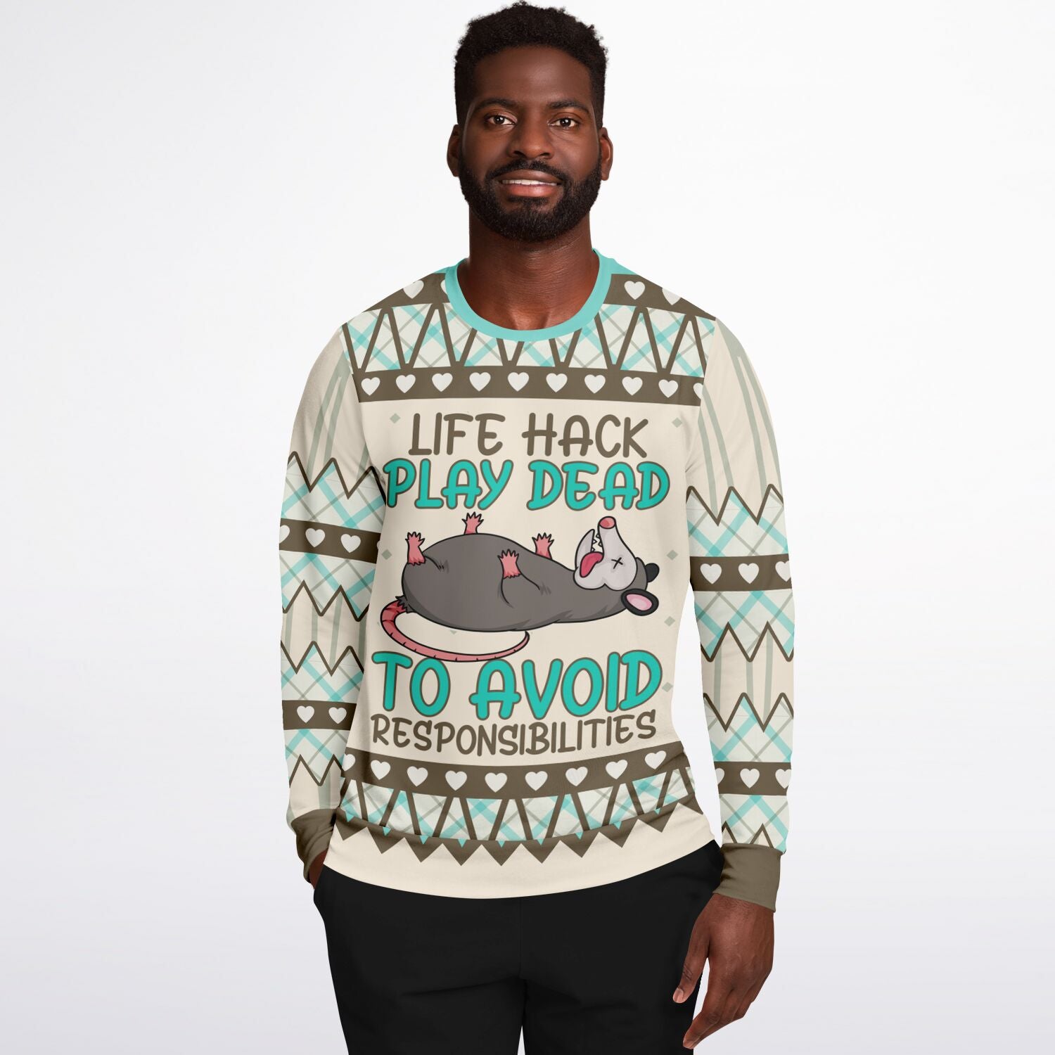 Life Hack Play Dead - Funny Possum Sweatshirt