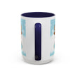 Cute Highland Cow Accent Coffee Mug — Winter Snowflake Design