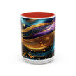 Abstract Gold & Jewel-Tone Accent Coffee Mug (11/15oz)