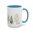 Watercolor Winter Trees Accent Coffee Mug — 11/15oz