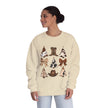 Christmas Cowboy/Cowgirl Sweatshirt — Western Cowhide Trees & Boots Holiday Crewneck