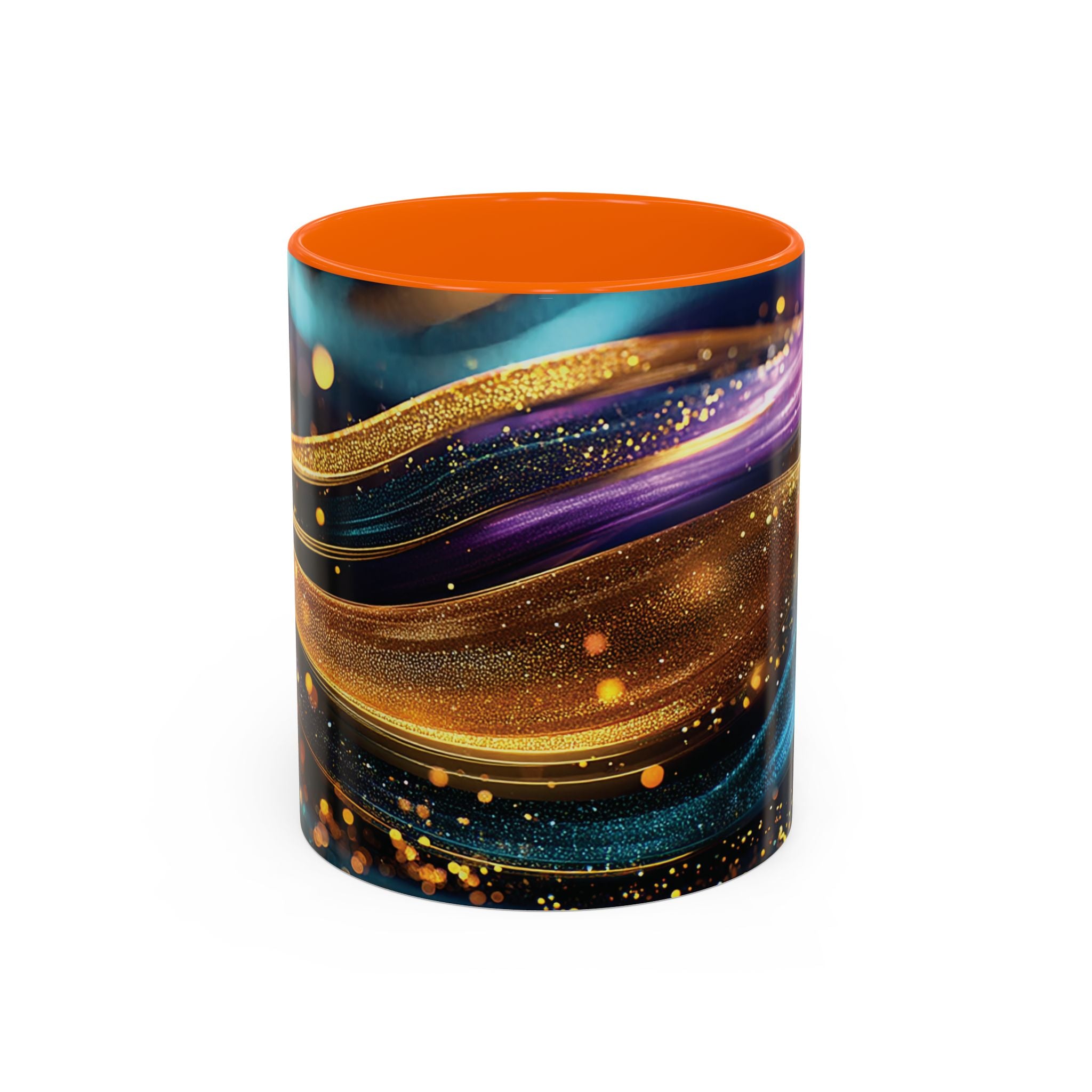 Abstract Gold & Jewel-Tone Accent Coffee Mug (11/15oz)