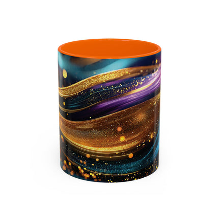 Abstract Gold & Jewel-Tone Accent Coffee Mug (11/15oz)