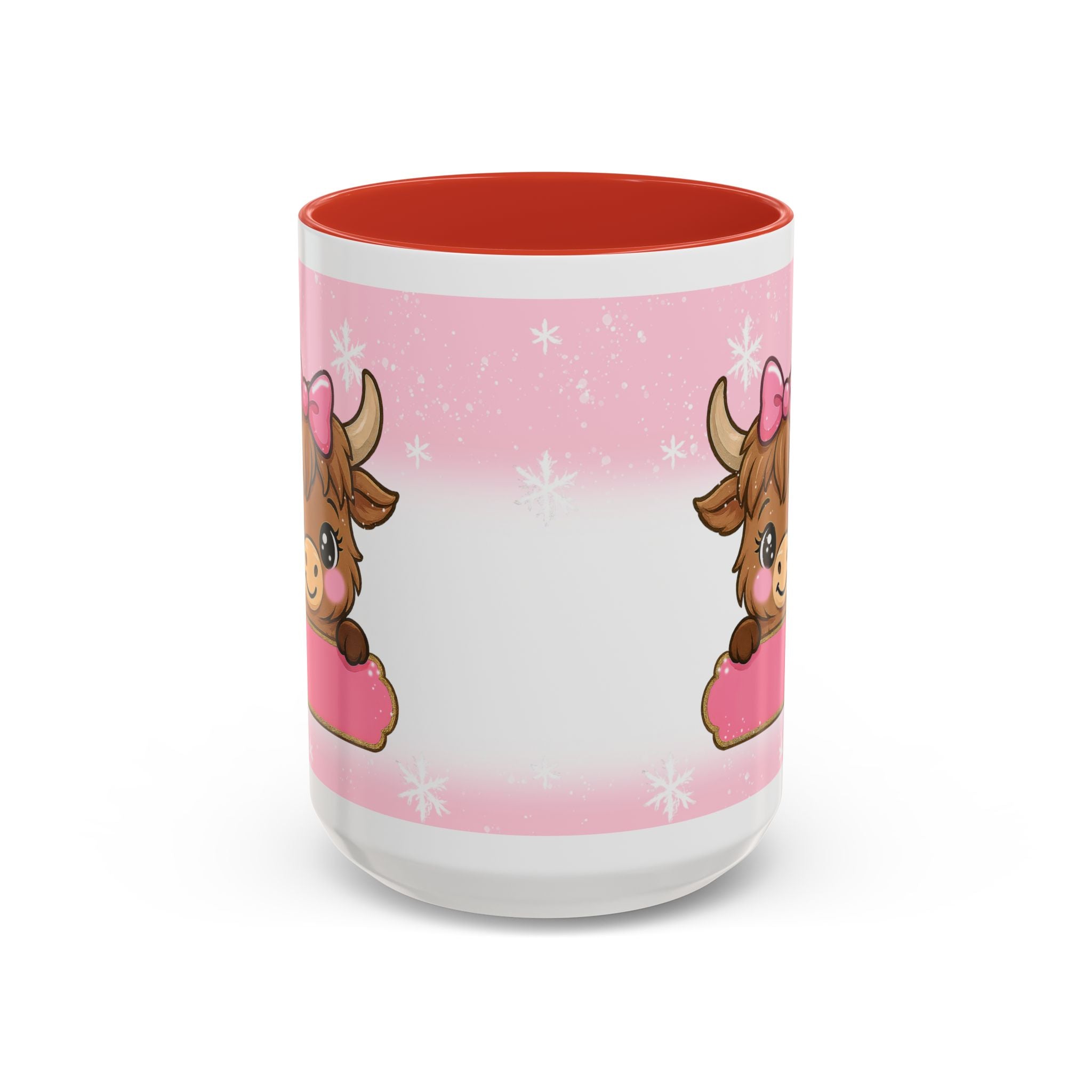 Cute Highland Cow Coffee Mug — Pink Accent Mug with Bow (11/15oz)