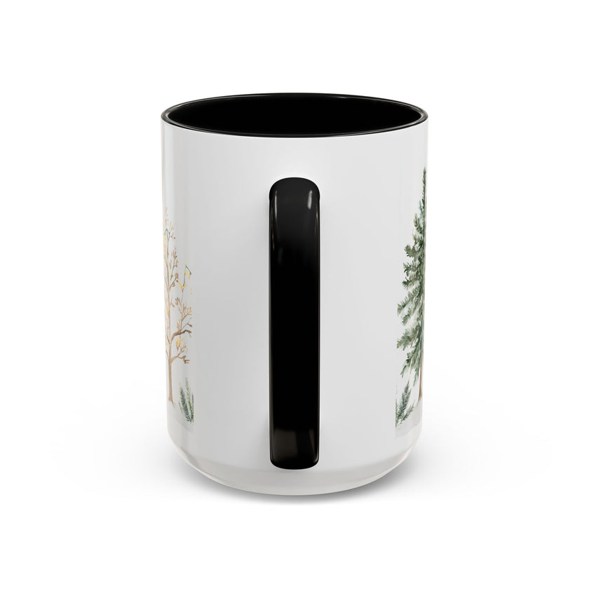 Watercolor Winter Trees Accent Coffee Mug — 11/15oz