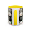 Cute Cat Pattern Accent Coffee Mug — Happy Kittens with Balloons (11/15 oz)