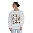 Christmas Cowboy/Cowgirl Sweatshirt — Western Cowhide Trees & Boots Holiday Crewneck