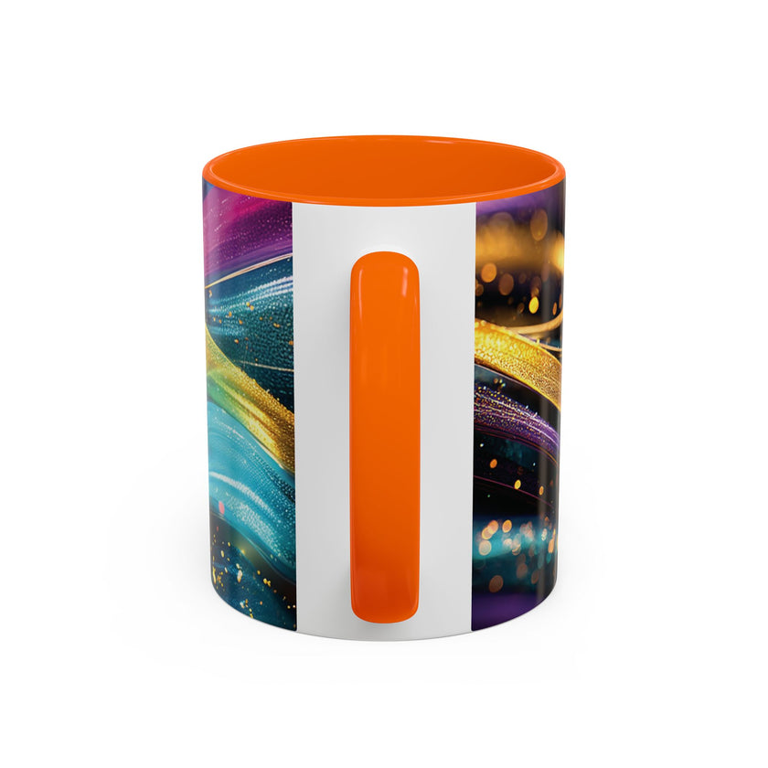 Abstract Gold & Jewel-Tone Accent Coffee Mug (11/15oz)