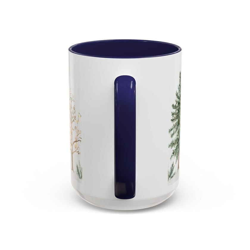 Watercolor Winter Trees Accent Coffee Mug — 11/15oz