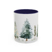 Watercolor Winter Trees Accent Coffee Mug — 11/15oz