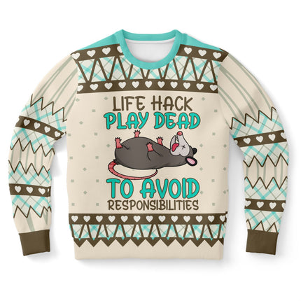 Life Hack Play Dead - Funny Possum Sweatshirt