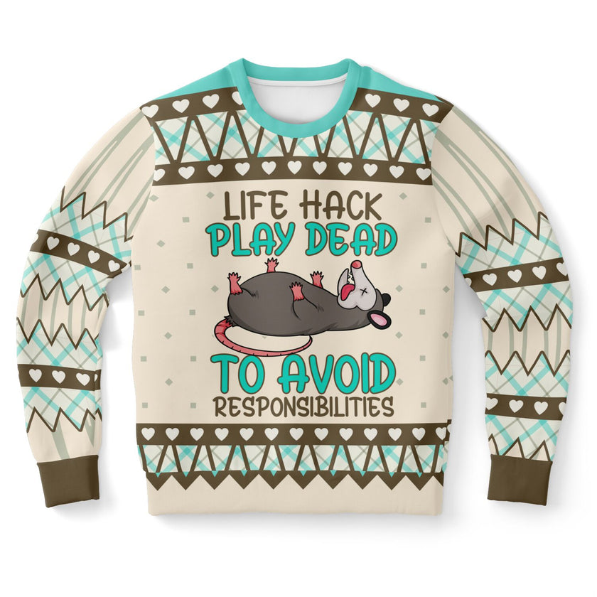 Life Hack Play Dead - Funny Possum Sweatshirt